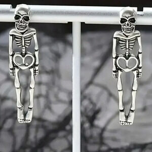 Women's Girls Skeleton Alloy Dangle Earrings Retro Jewelry Festival Ornament